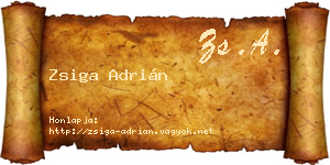 Zsiga Adrián névjegykártya